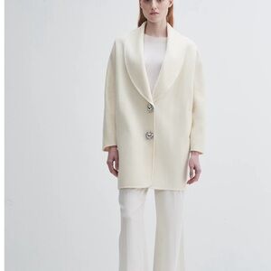 Chic Women's Cream Pea Coat